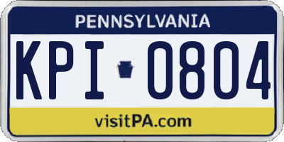 PA license plate KPI0804