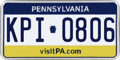 PA license plate KPI0806
