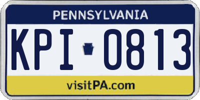 PA license plate KPI0813