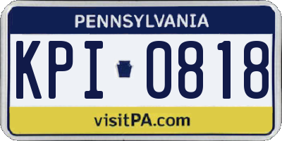 PA license plate KPI0818