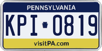 PA license plate KPI0819