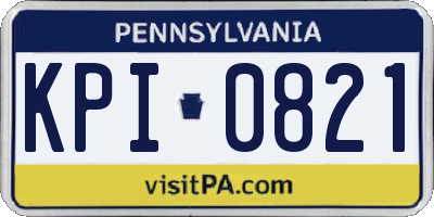 PA license plate KPI0821