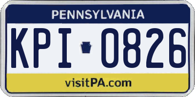 PA license plate KPI0826