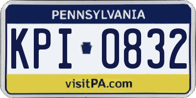 PA license plate KPI0832
