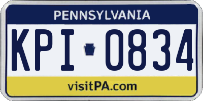 PA license plate KPI0834