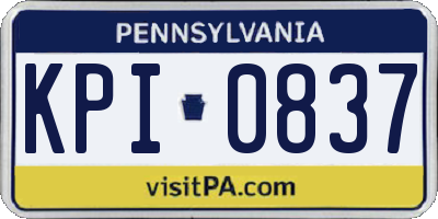 PA license plate KPI0837