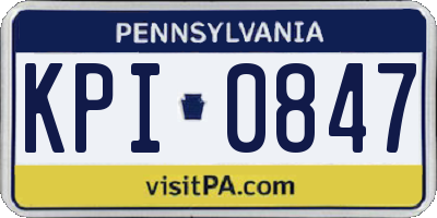 PA license plate KPI0847