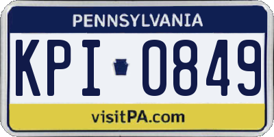 PA license plate KPI0849