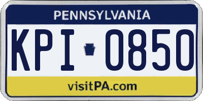 PA license plate KPI0850