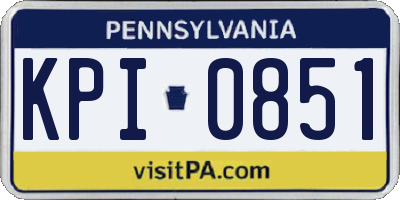PA license plate KPI0851