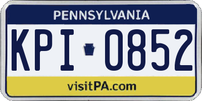 PA license plate KPI0852