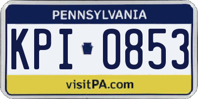 PA license plate KPI0853