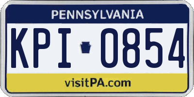PA license plate KPI0854