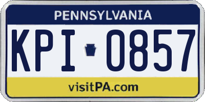 PA license plate KPI0857