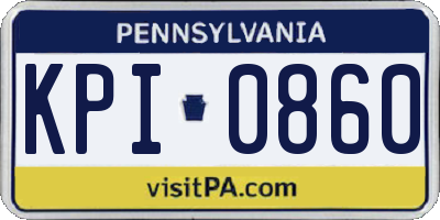 PA license plate KPI0860