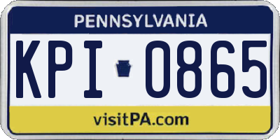 PA license plate KPI0865