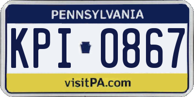 PA license plate KPI0867
