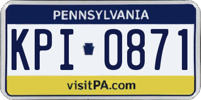 PA license plate KPI0871