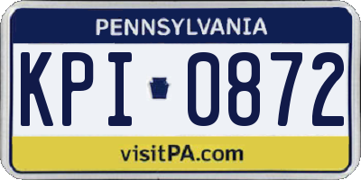 PA license plate KPI0872