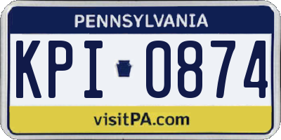 PA license plate KPI0874