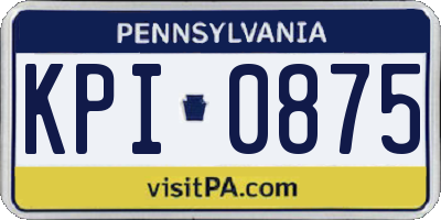 PA license plate KPI0875