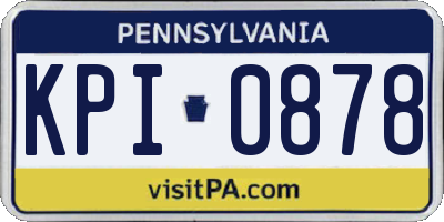 PA license plate KPI0878