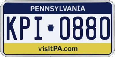 PA license plate KPI0880