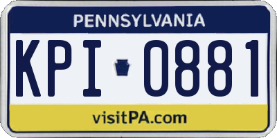 PA license plate KPI0881