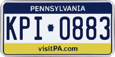 PA license plate KPI0883