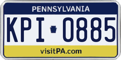 PA license plate KPI0885