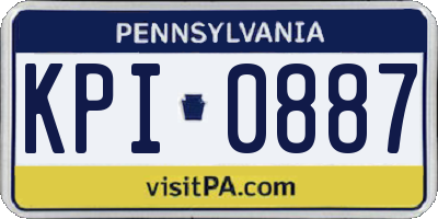 PA license plate KPI0887