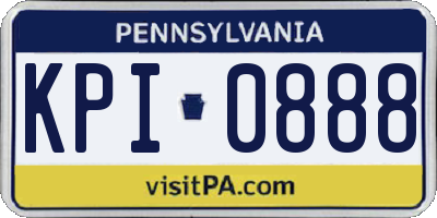 PA license plate KPI0888