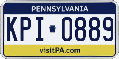 PA license plate KPI0889