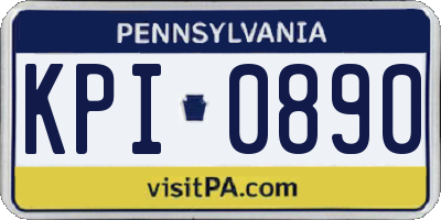 PA license plate KPI0890