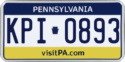 PA license plate KPI0893