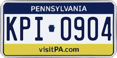 PA license plate KPI0904