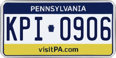 PA license plate KPI0906