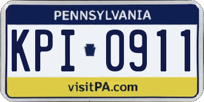PA license plate KPI0911