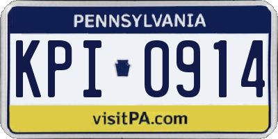 PA license plate KPI0914