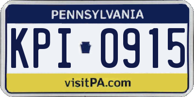 PA license plate KPI0915