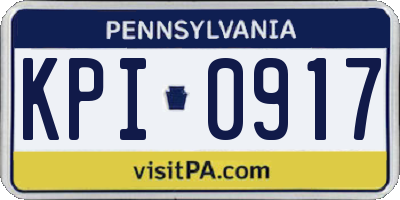 PA license plate KPI0917