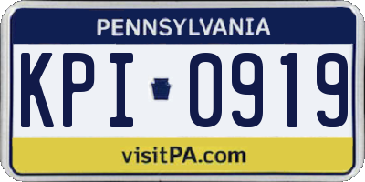 PA license plate KPI0919