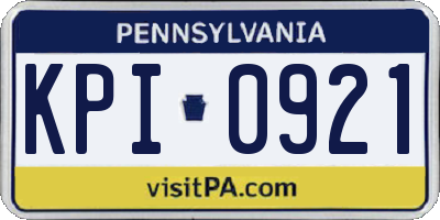 PA license plate KPI0921