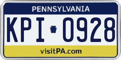 PA license plate KPI0928