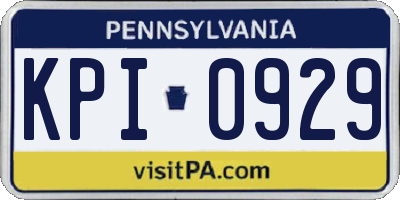 PA license plate KPI0929