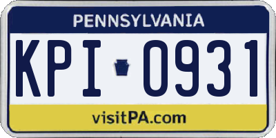 PA license plate KPI0931