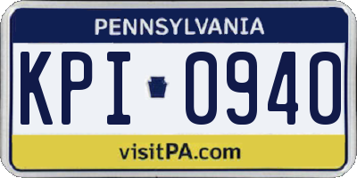 PA license plate KPI0940