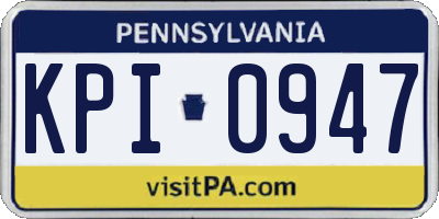 PA license plate KPI0947