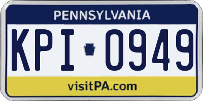 PA license plate KPI0949
