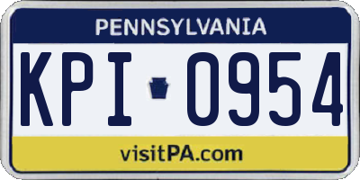PA license plate KPI0954